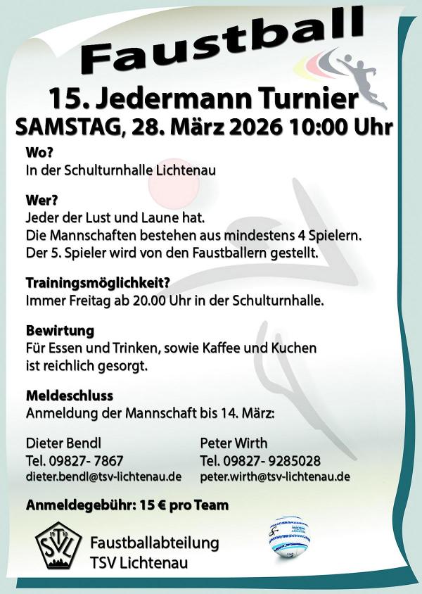 Einladung Jedermann Turnier 2026